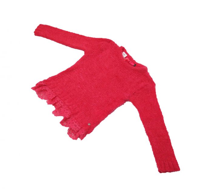 Sweater Lana Mohair Suave con Puntilla