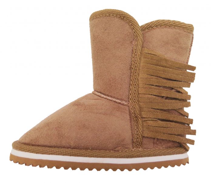 Bota Gamuza Tipo Barker Con Flecos - Pantubota