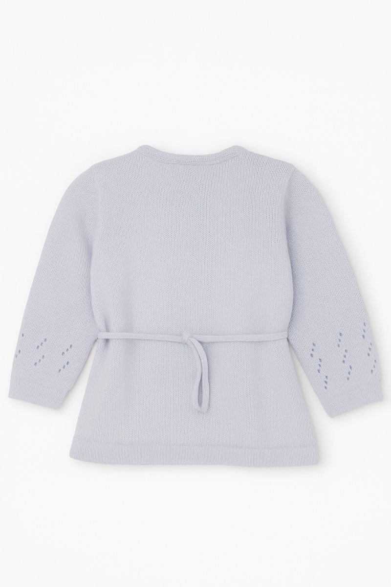 Saquito de Cashmilon Cruzado con lazo, Calado y Bordado