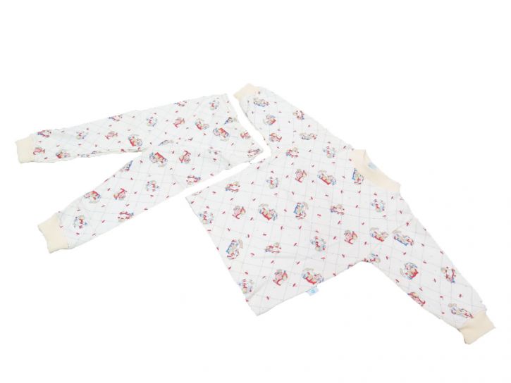 Pijama Invierno Remera Manga Larga y Pantalon Estampado Rombos y Osos