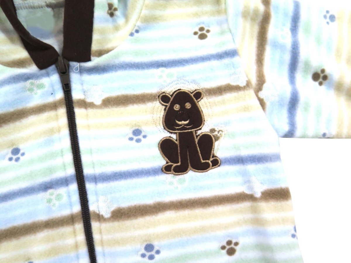 Campera de Polar Con Capucha Rayada