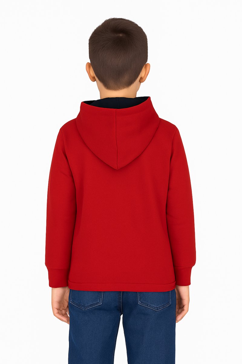 Buzo Frizado Con Capucha Estampado Metalizado