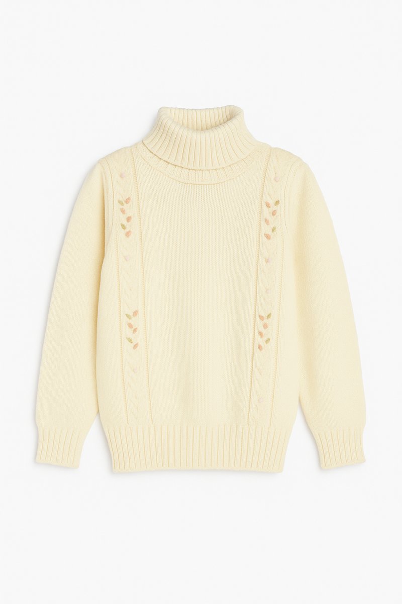 Pullover Sweater Cuello Polera con Bordados Rococo