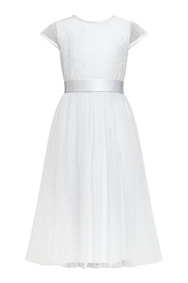 Vestido de Comunion con Tul Bordado