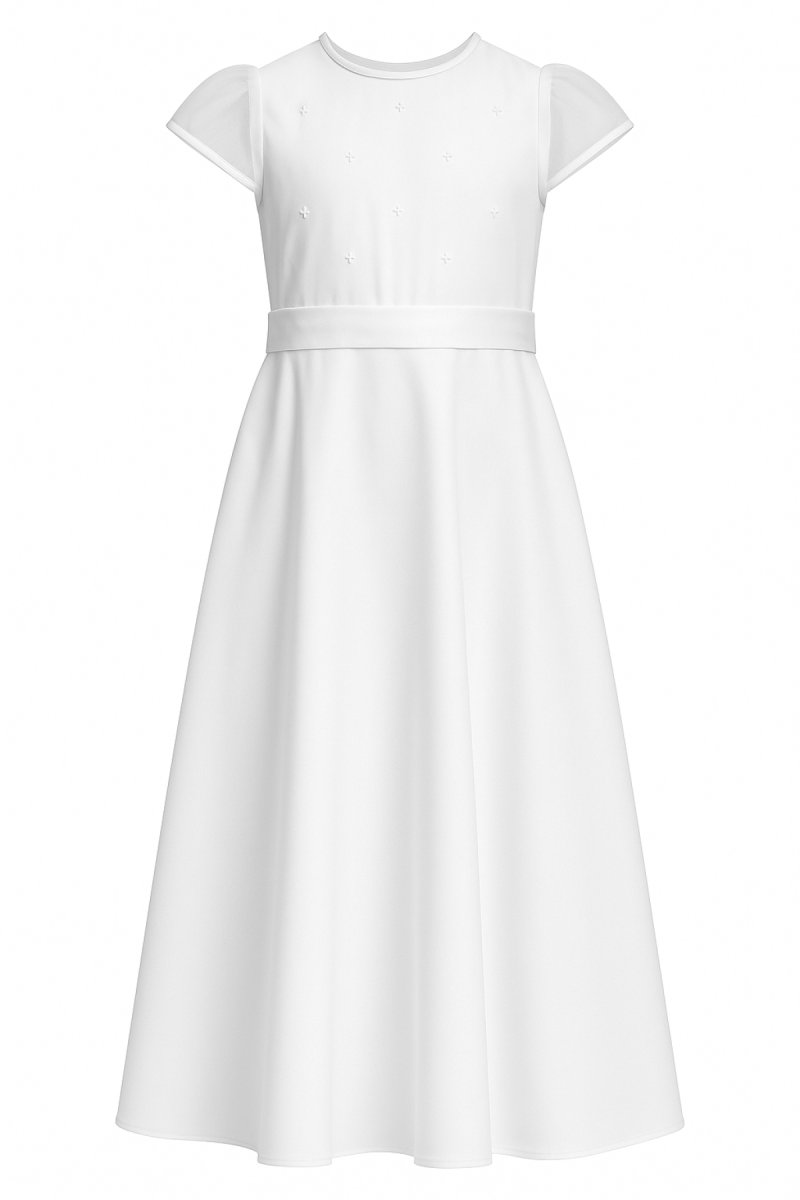 Vestido de Comunion con Florcitas Bordados