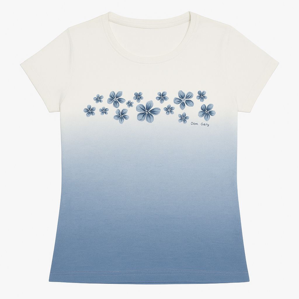 Remera Manga Corta Algodon Estampado Flores