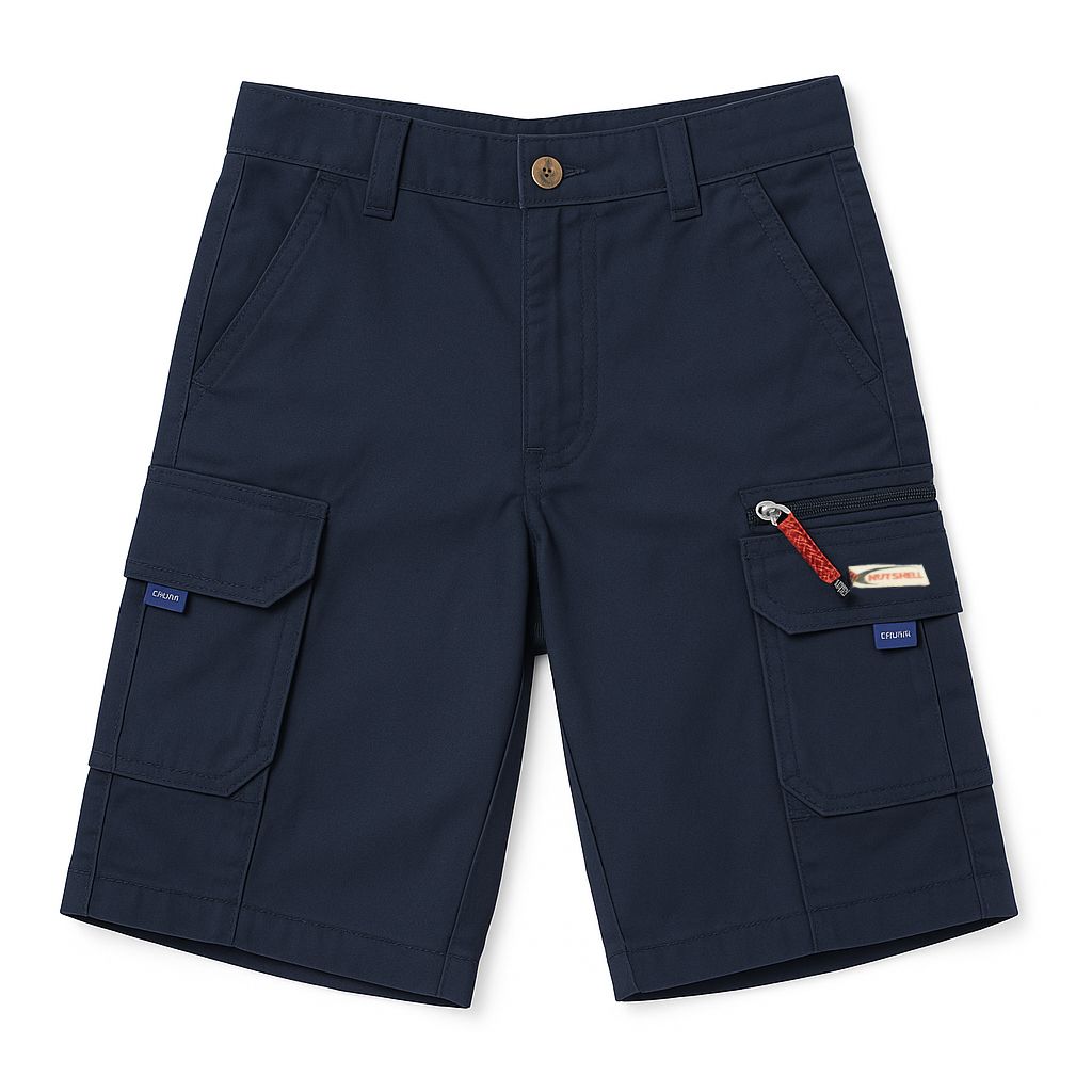 Bermuda de Gabardina con Bolsillos Tipo Cargo