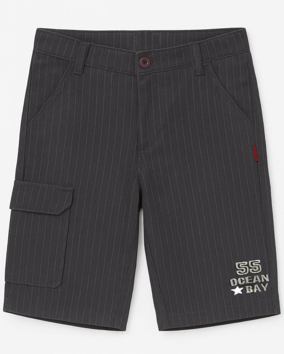 Bermuda de Gabardina con Bolsillo Cargo Estampado Cuadros