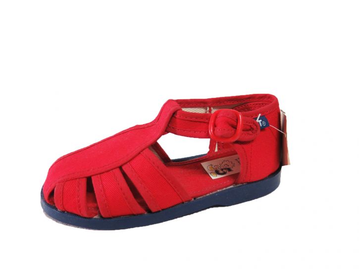 Zapatilla Sandalia de Lona con Hebilla