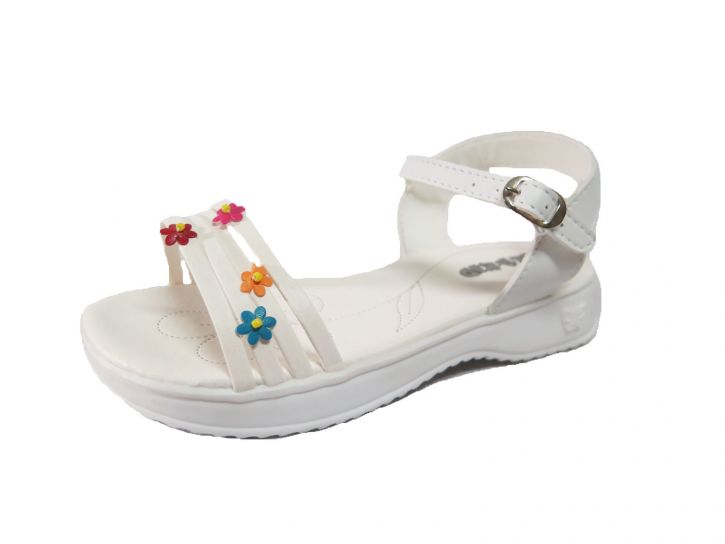 Sandalias con Tiras y Apliques de Flores