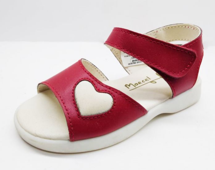 Sandalias con Aplique de Corazon y Velcro
