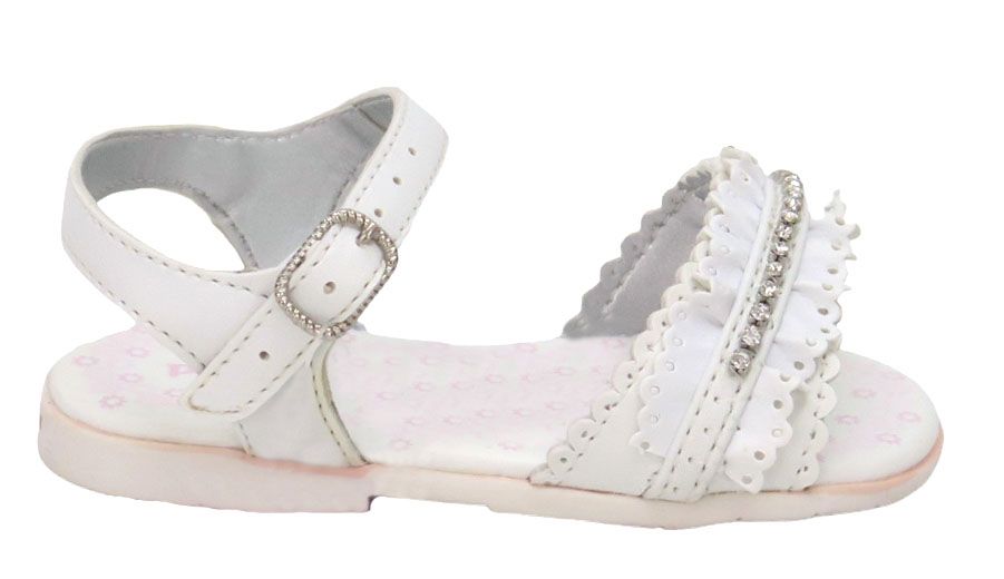 Sandalia con Strass y Volado Calado