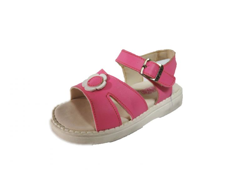 Sandalia con Hebilla y Aplique de Flor