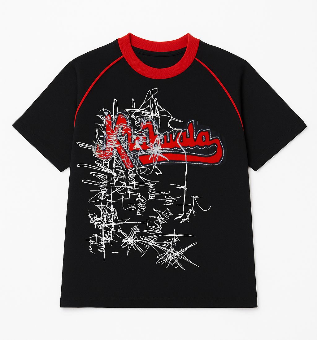 Remera Manga Corta Estampado Metalizado