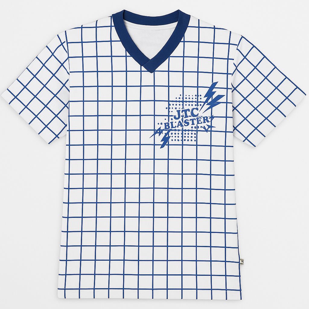 Remera Manga Corta Estampado Cuadriculado