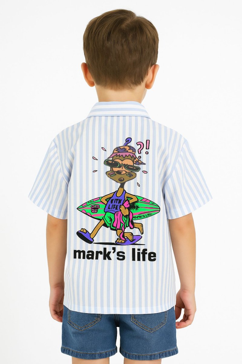 Camisa Manga Corta Rayada