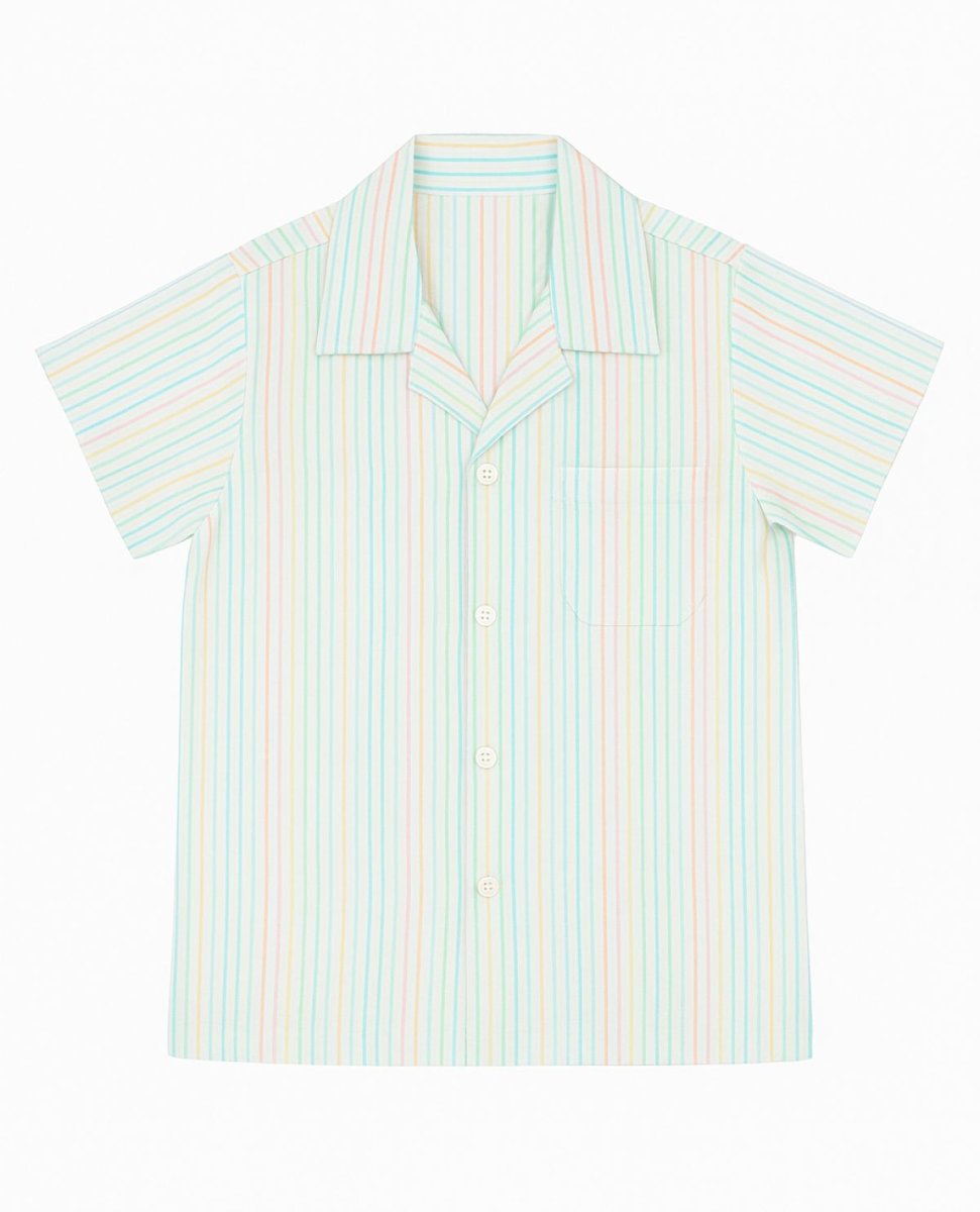 Camisa Manga Corta de Bambula Rayada