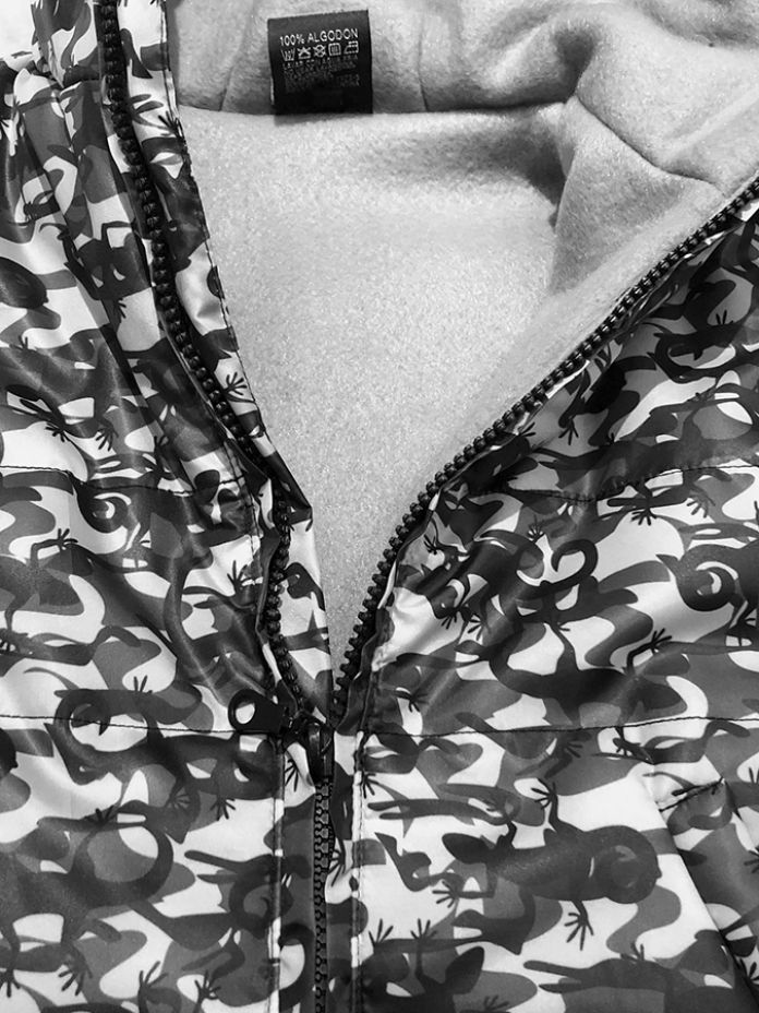 Campera Camuflado Silver y Polar  con  Wata y Capucha