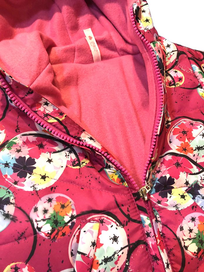 Campera Estampada con  Wata Silver y Polar con  Capucha