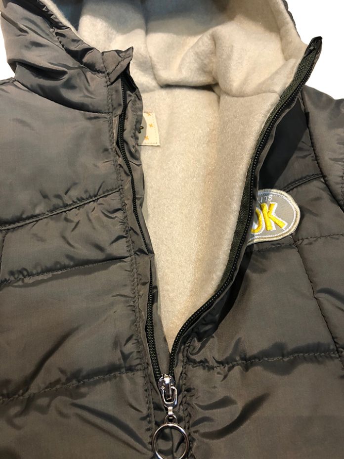 Campera Lisa con Capucha Silver y Polar