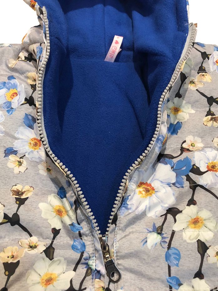 Campera Estampada con  Capucha Silver y Polar