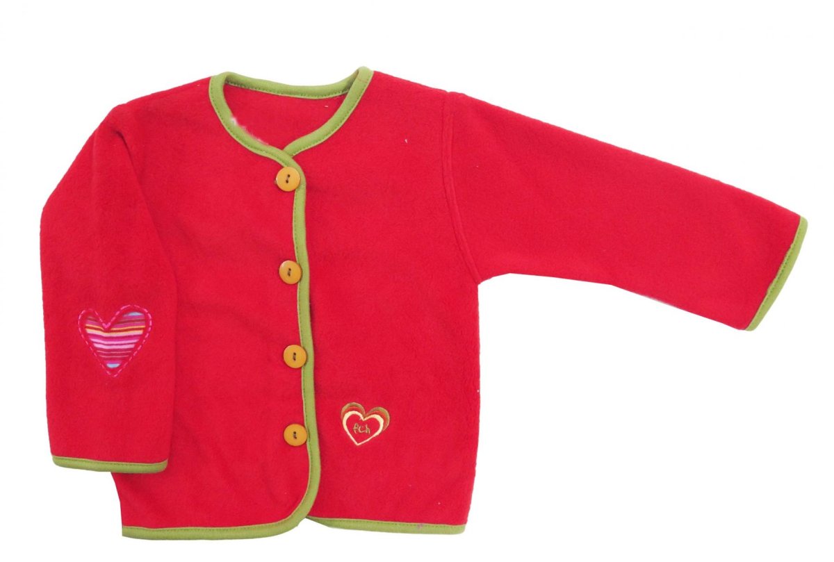 Campera Saquito de Polar Bordado Corazon