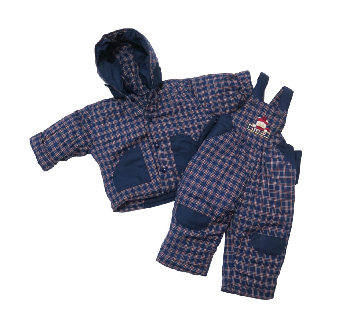 Conjunto Termico Campera y Jardinero Microfibra y Wata Combinado Escoces