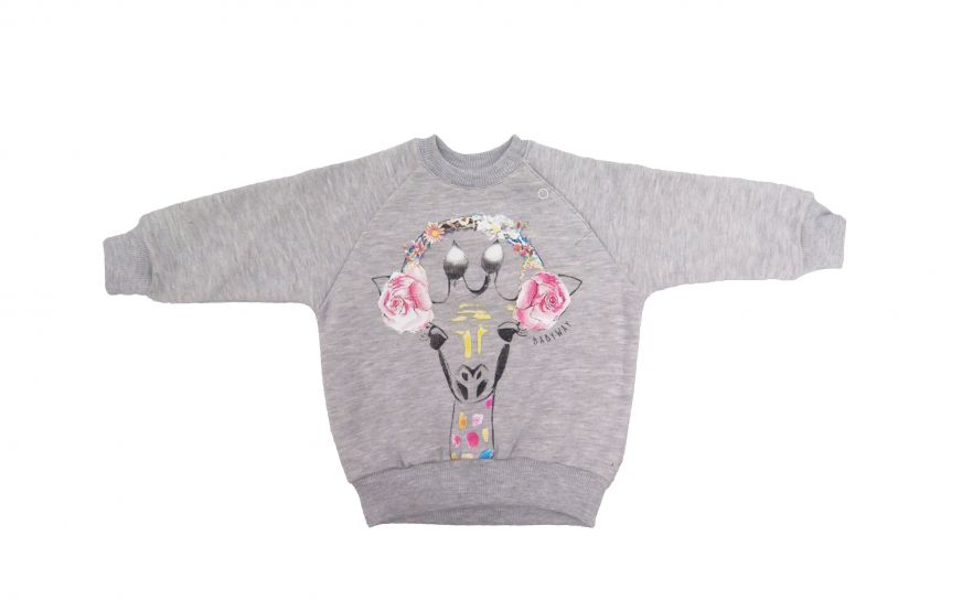 Buzo Algodon Frizado Estampado Jirafa