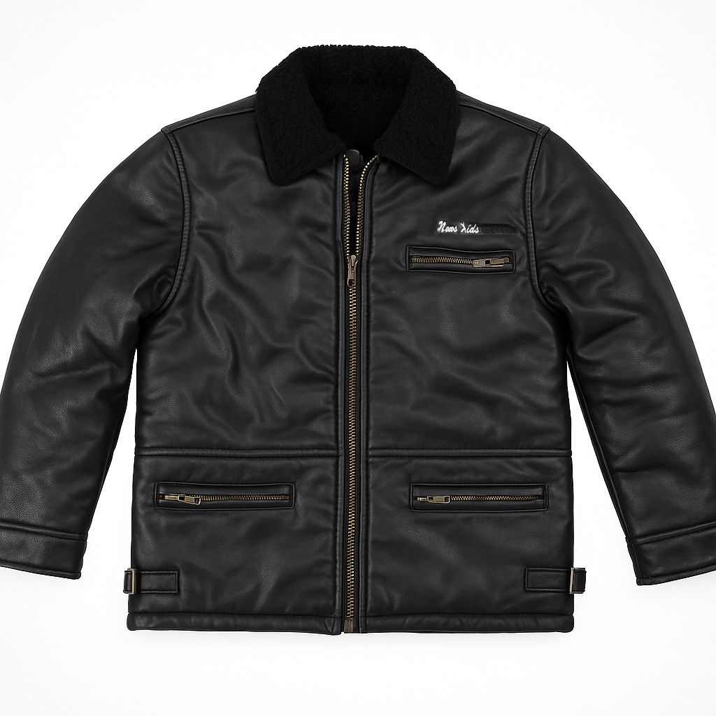 Campera de Cuero Desgastado con Corderito Interno