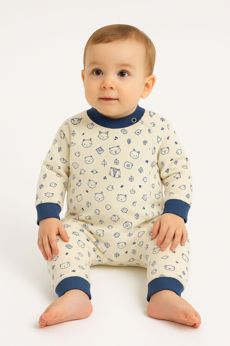 Enterito Frizado Estampado Con Cierre Sin Pie