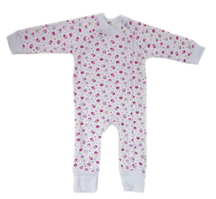 Enterito Algodon Estampado con Pie Rebatible con Cierre