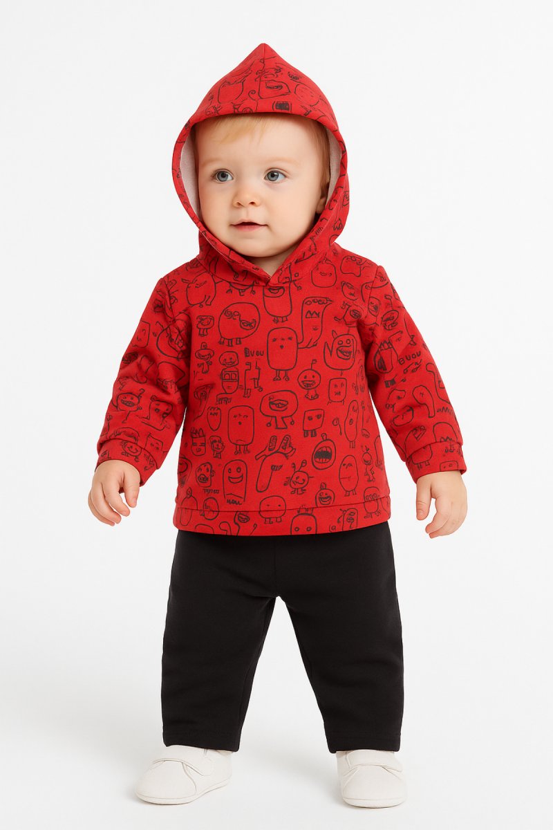 Conjunto Jogging Buzo Estampado Monstruito y Pantalon