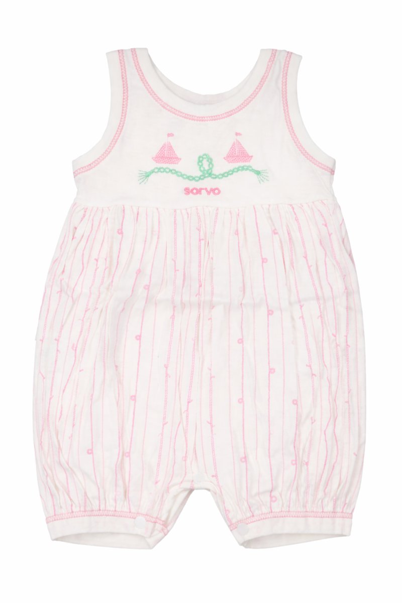 Enterito sin Mangas Bordado Velero Estampado Soga