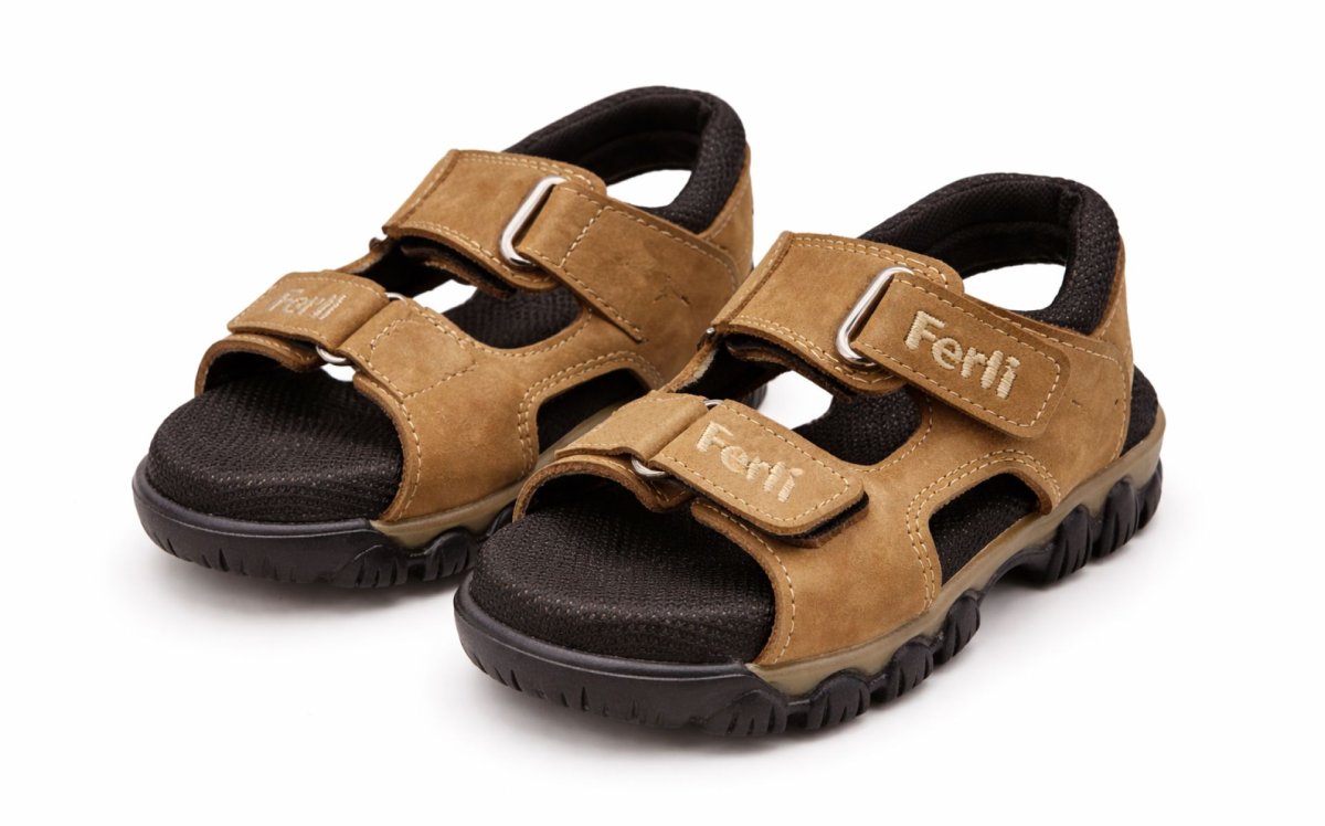 Sandalia de Cuero Doble Velcro