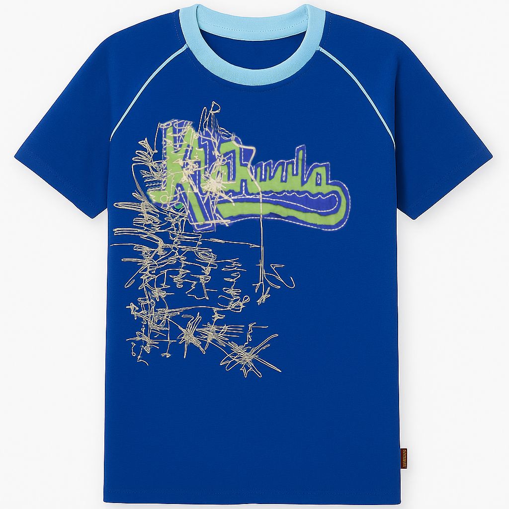 Remera Manga Corta Estampado Metalizado