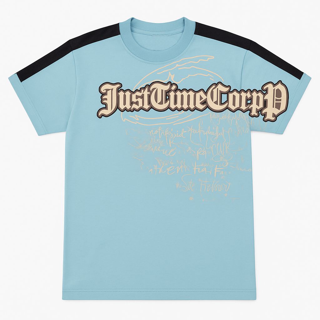 Remera Manga Corta Combinada Estampada