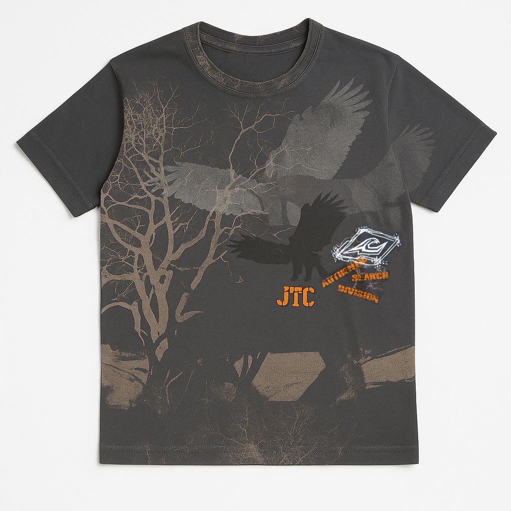 Remera Manga Corta Estampado Ramas y Aguila