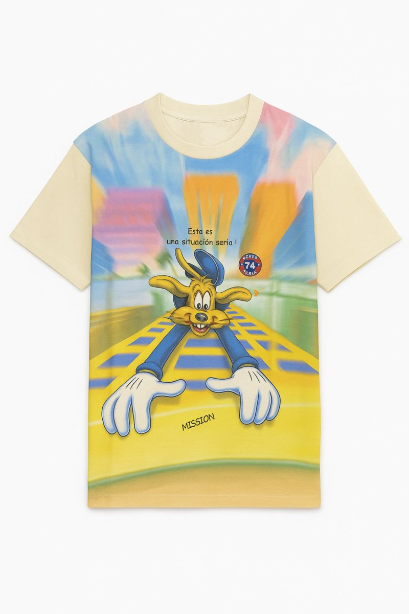 Remera Manga Corta Estampado Perro