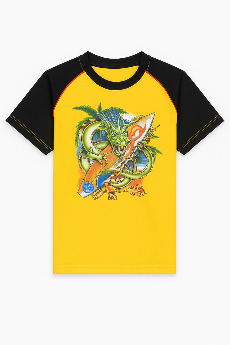 Remera Manga Corta Estampado Dragon