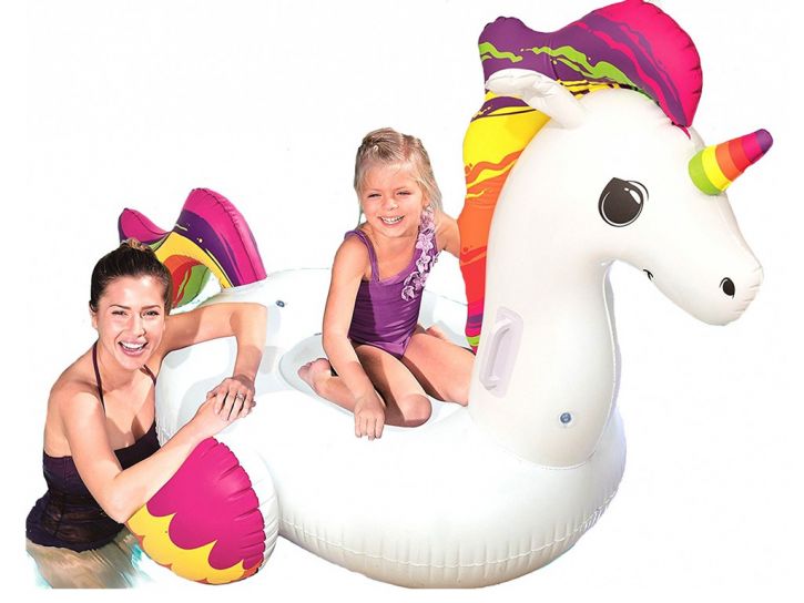 Inflable Con Cabeza para Montar Unicornio -  Salvavidas