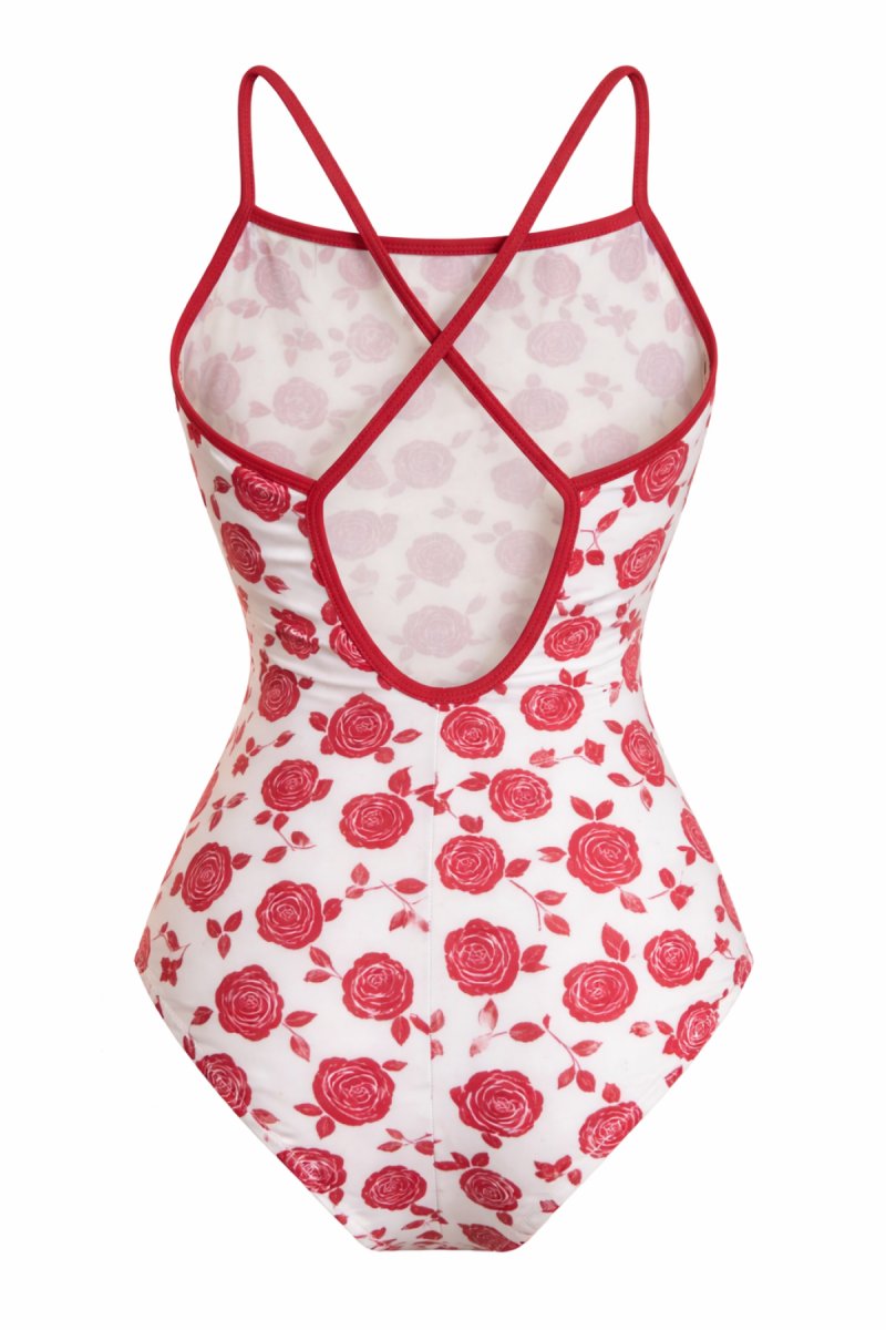 Malla Entera Estampado Rosas