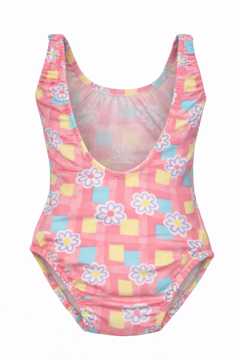 Malla Entera Estampado Flor y Cuadros