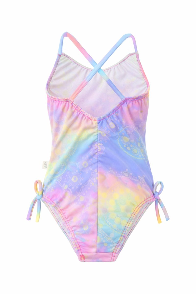 Malla Entera Estampado Flor con Moños