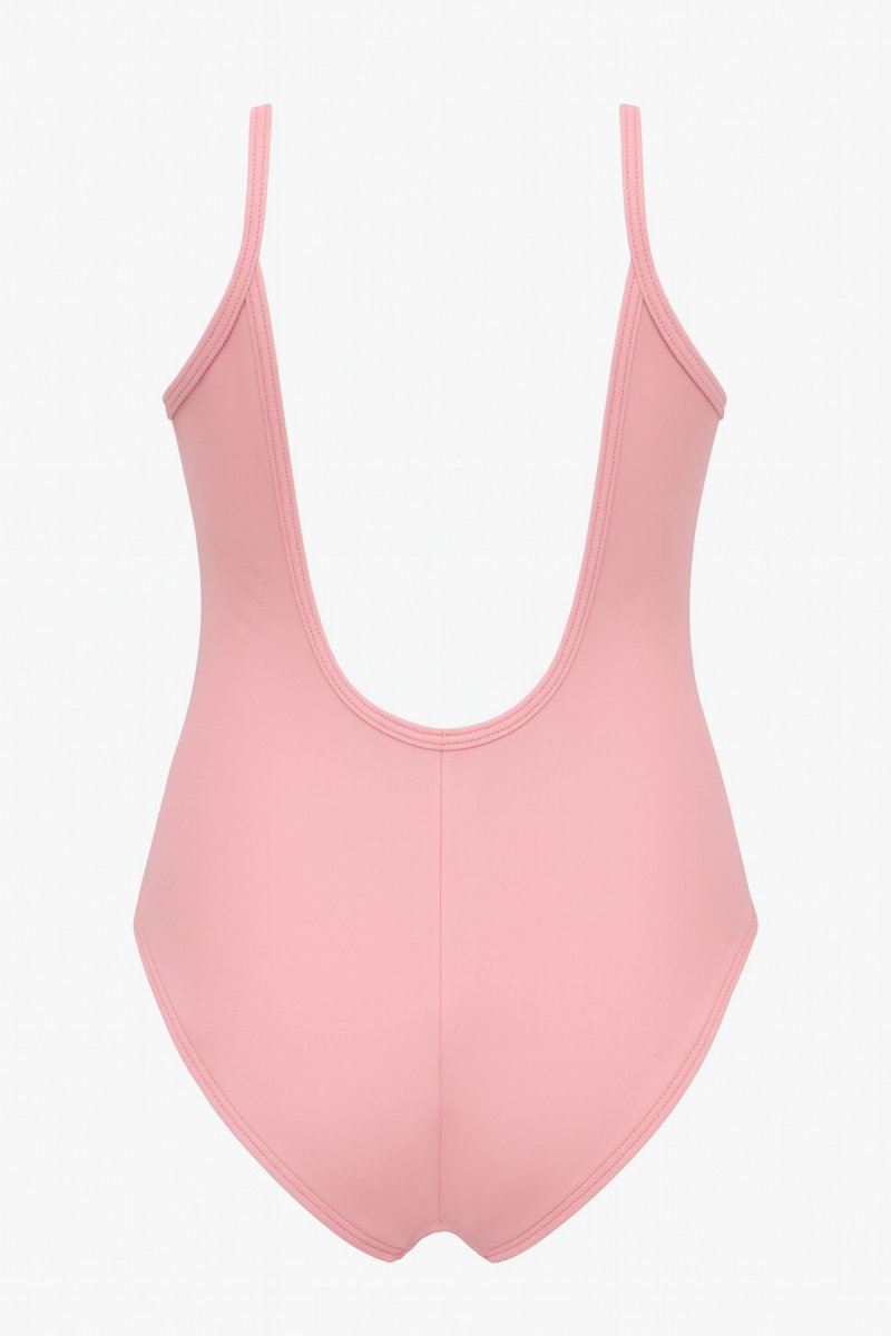 Malla Entera Lisa con Corazon de Lentejuelas Bordadas Forrada