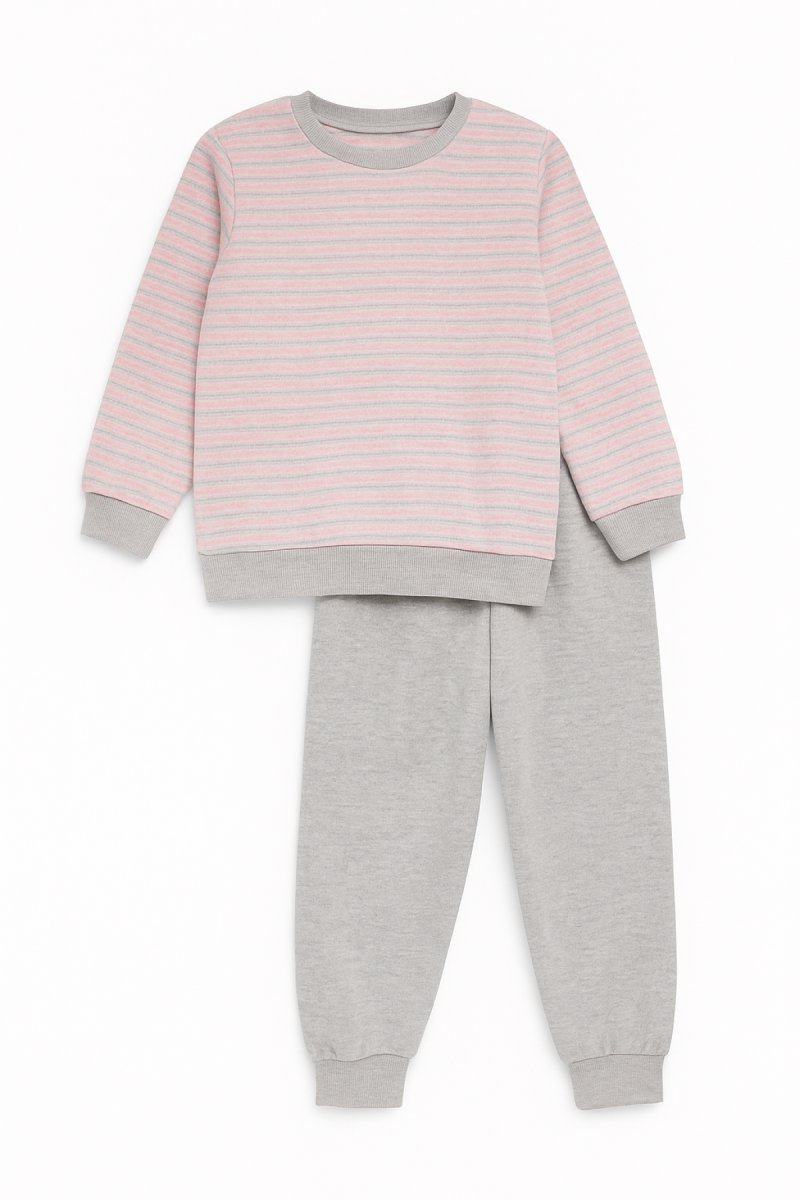 Pijama Invierno Remera Manga Larga Rayada y Pantalon