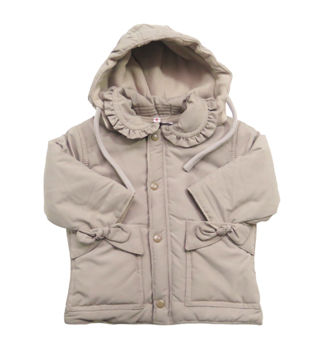 Campera de Gabardina Forrada en Polar - Capucha Desmontable Bordado Osos en la Espalda