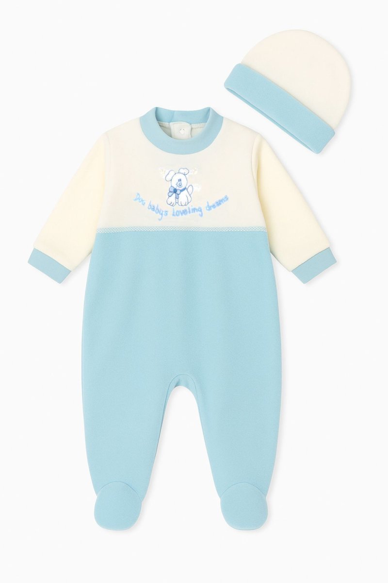 Enterito de Polar con Pie Perro Bordado - Con Gorro