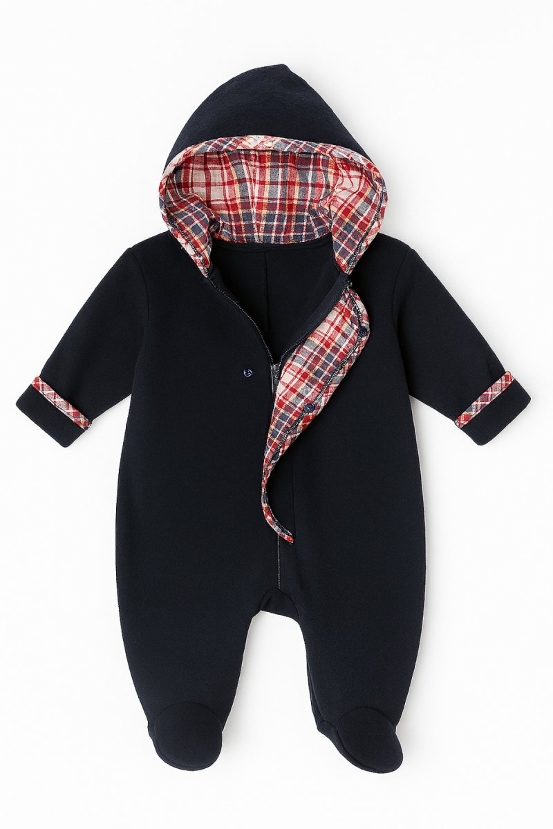 Enterito de Polar con Capucha y Bordes Escoces