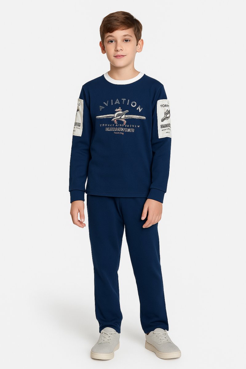 Conjunto Jogging Buzo Estampado Aeroplano y Pantalon