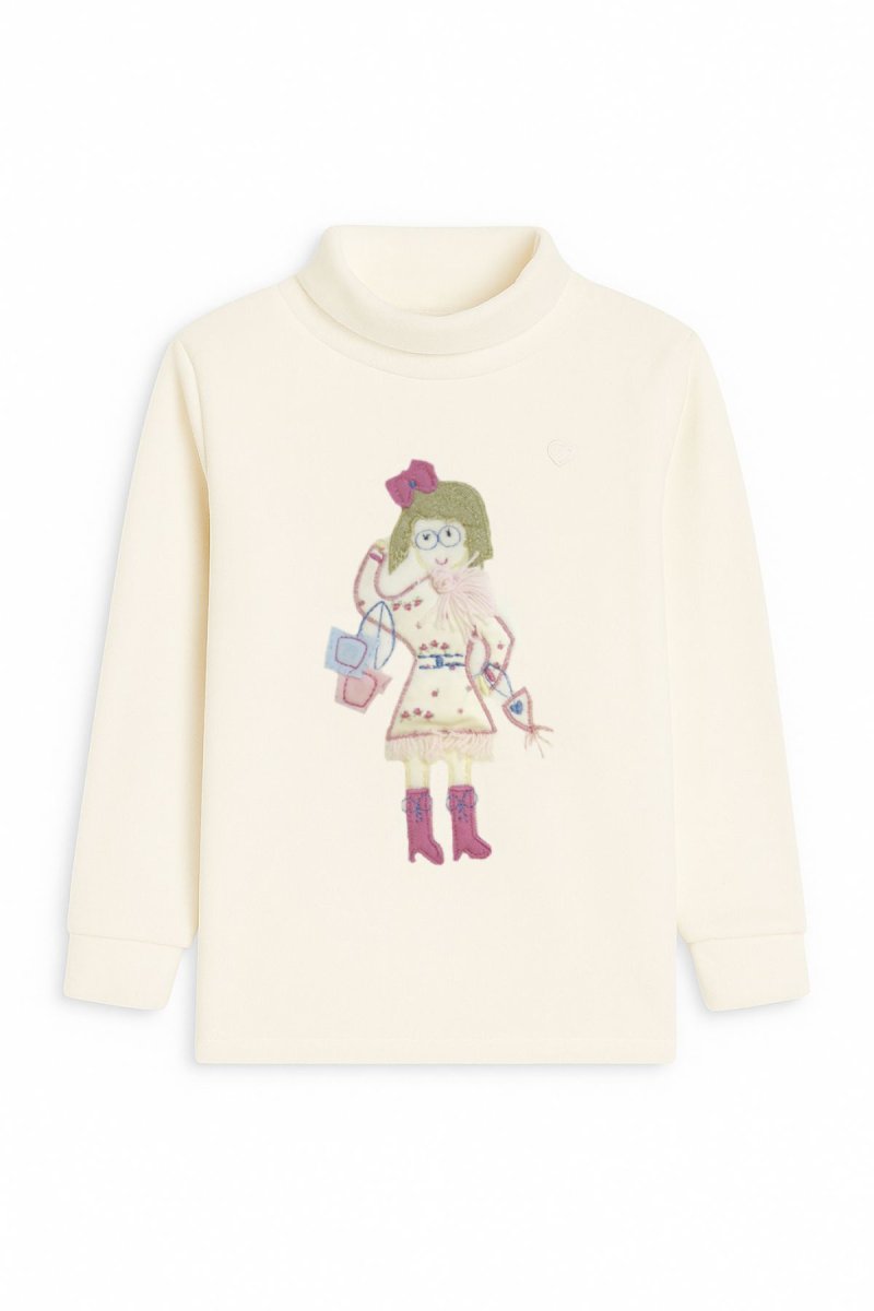 Buzo 1/2 Polera Micropolar Bordado muñeca